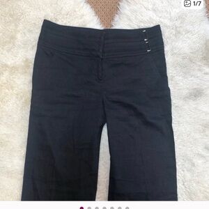 bebe Black Straight Leg Pants with Decorative Side Buckles